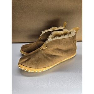 LL Bean Wicked Good Moccasins Suede Shearling Slippers Women's US 7 Chukka